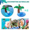 LATRAT Pack of 4 Inflatable Palm Tree Coasters, Jumbo Coconut
