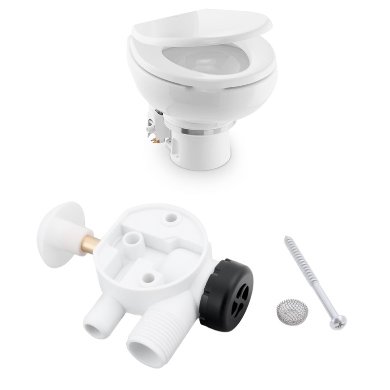 Briny River RV-Toilettenwasserventil-Montagesatz 385314349 Kompatibel mit Sealand Dometic Pedal Flush