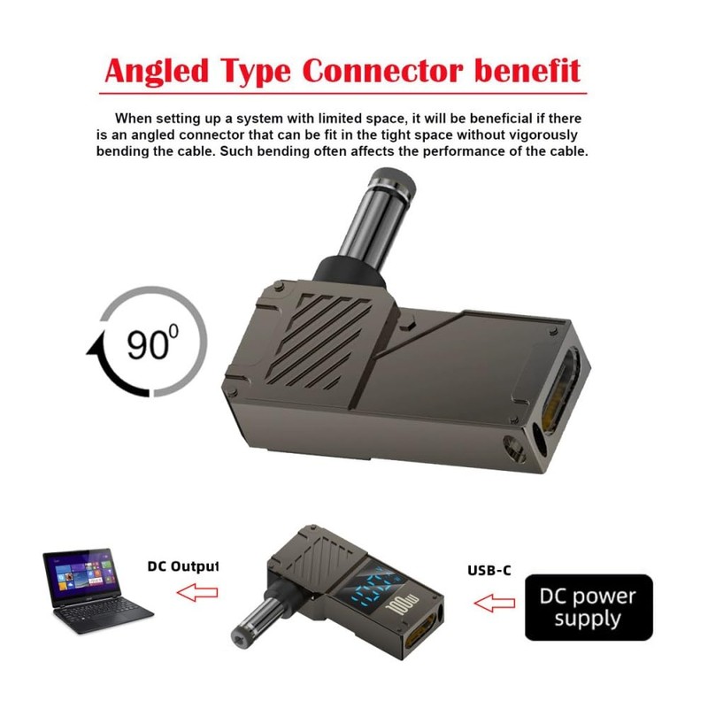 NFHK USB C to DC Adapter, USB-C Female to DC