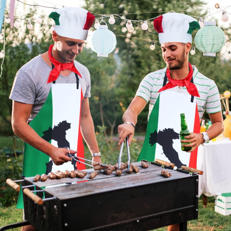 Keymall Italian Chef Costume Chef Hat and Apron for Women