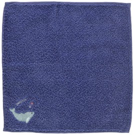 Prairie Dog Zootto Organic Cotton Handkerchief, Dolphin, Made in Japan, Imabari, 100% Cotton, Thin, Embroidery, Hand Towel, Size: Approx. 9.8 x 9.8 inches (25 x 25 cm)