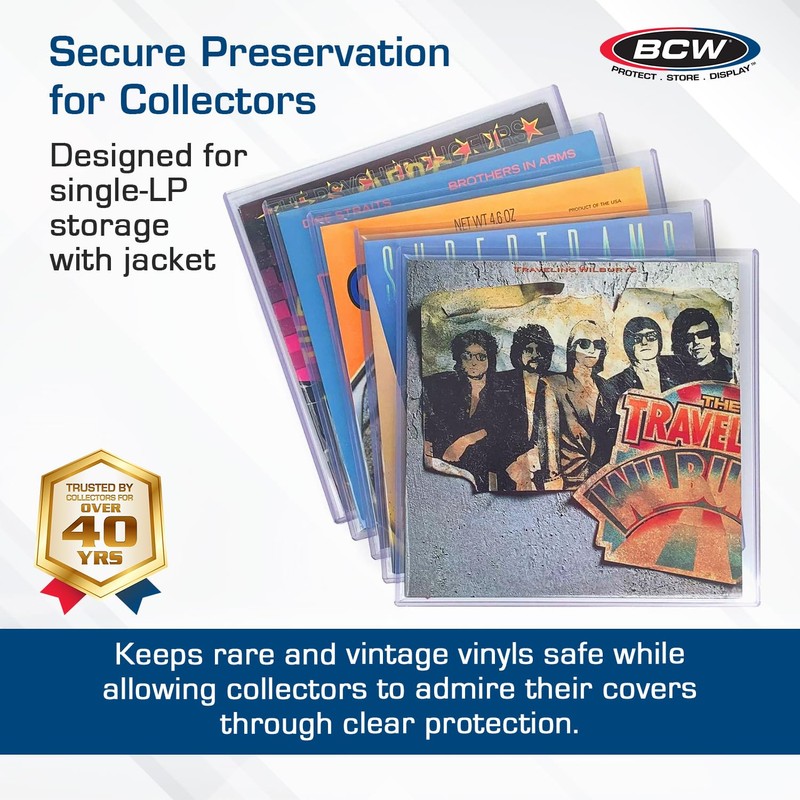BCW 12-Inch Vinyl Record Topload Holder - 5 Pack |