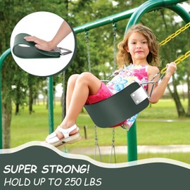 AGPTEK Swing Seat, 30.4 x 6 x 0.27 Inch Yard Swing for Kids & Adults with Metal Triangle Ring - Green(113KG /250LB Weight Limit)