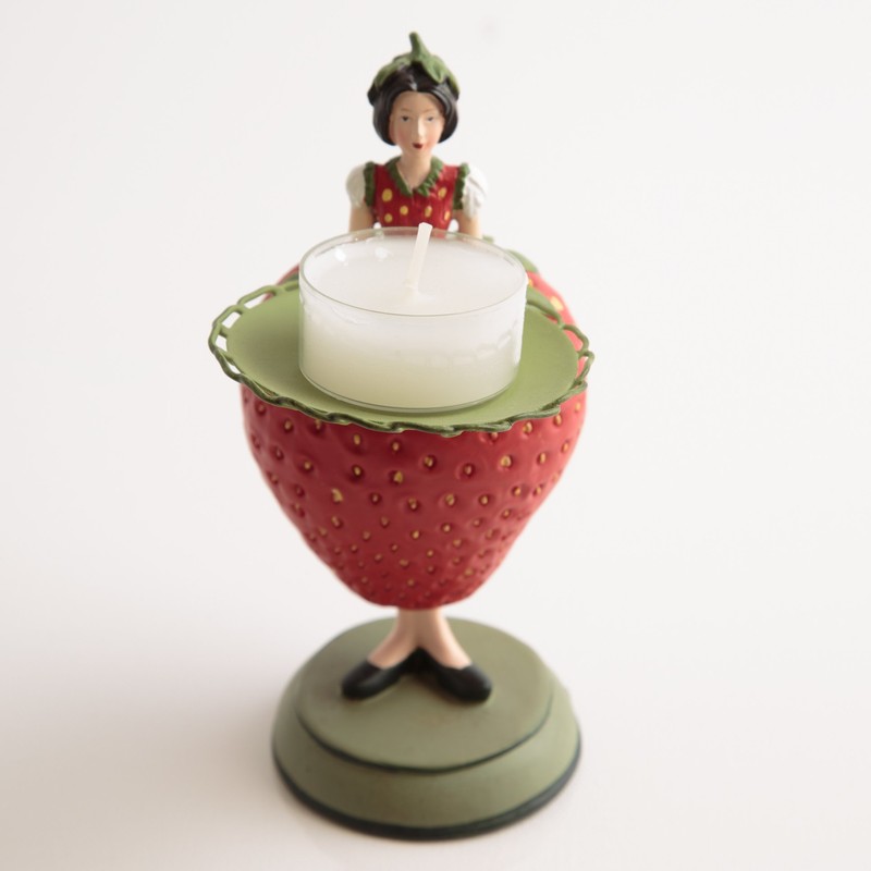 Rosemarie Schulz Decorative Tea Light Holder Strawberry Flower Girl