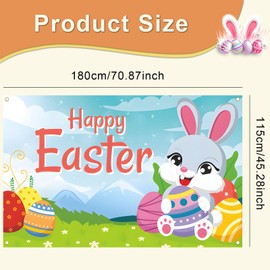 Happy Easter Banner Easter Decoration Backdrop 71 x 45 Inch Happy Easter Backdrop for Easter Party Decorations Jesus Easter Spring Party Decorations