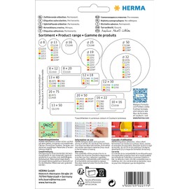 HERMA 2277 Verschlussetiketten transparent rund, 240 Stück, Ø 32 mm, 15 pro Bogen, selbstklebend, Sicherheitsetiketten Aufkleber zum Beschriften, matt, blanko Siegel Etiketten aus Folie
