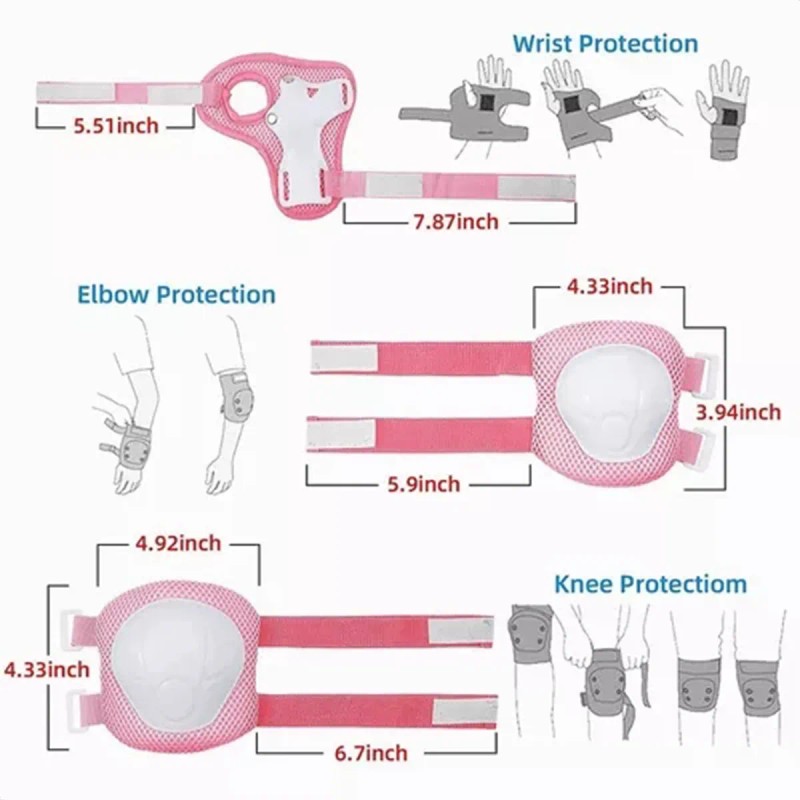 Coderas De Rodilla Con Protector De Niño Muñeca Ajustable
