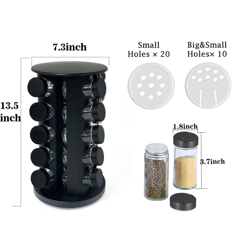 KALINCO Rotating Spice Rack Organizer, Revolving Spice Rack for Cabinet,