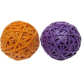 Color Rubber Band Ball (150 gm x 2) (>210 Rubber Bands per Ball) for DIY, Arts & Crafts, Document Organizing - Pack of 2 - Purple & Brown