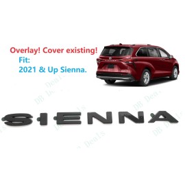 Sienna OVERLAY Rear Liftgate Gloss Black SIENNA Letter Logo Emblem 2021+ Toyota Sienna