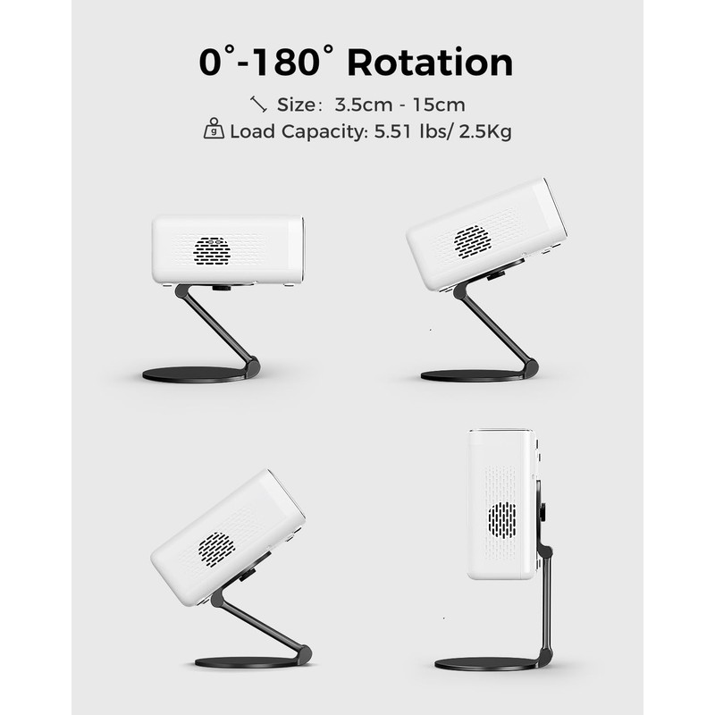 Aurzen Projector Foldable Stand, Ultra-Compact with Easy Setup, 180° Rotation,
