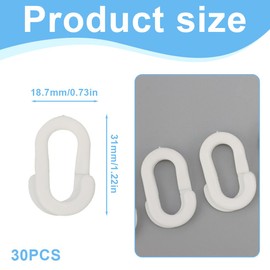 CPJJ Pack of 30 football net clips, football net clips, football goal accessories, football goal accessories, plastic net clips, football goal net clips, plastic net clips, for outdoor sports, White