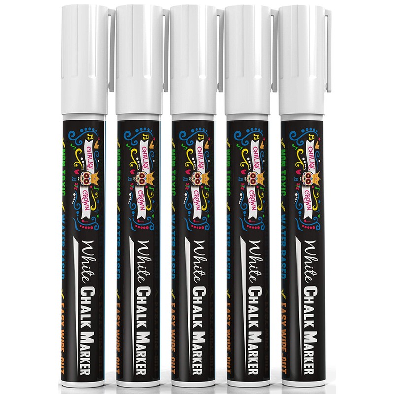 CHALKY CROWN Liquid Chalk Marker Pen - White Drawing Chalk