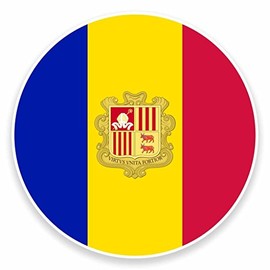 2 x 10cm/100mm Andorra Flag Window Cling Sticker Car Van Campervan Glass #9507