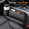 Car Seat Gap Organizer with Cup Holder – Black Leather-Style