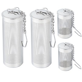 Paifeancodill Stainless Steel Mesh Tea Strainers Tea Strainer for Loose Tea with Lid Chain Hook, 4 Pcs Stainless Steel Tea Strainer Tea Infusers Tea Filters Extra Fine Mesh Tea Steeper Teapots Cups