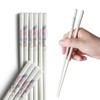IQCWOOD 5 Pairs Ceramic Chopsticks, Bone China Chinese Reusable Chopsticks