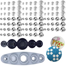 OKYMOTOR - Juego de 100 botones de cubierta con herramientas, juego de botones cubiertos de tela, 5 tamaños y herramientas para botones cubiertos de bricolaje, ropa, sombreros, suéteres, mochilas y