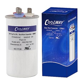 50/7.5 uF 50+7.5 MFD ± 5% 370 V o 440 V Dual Run Start AC Capacitor para ac 50 7.5 CBB65r CBB65b Condensador para arranque de motor o bomba de calor, condensador, bomba de piscina
