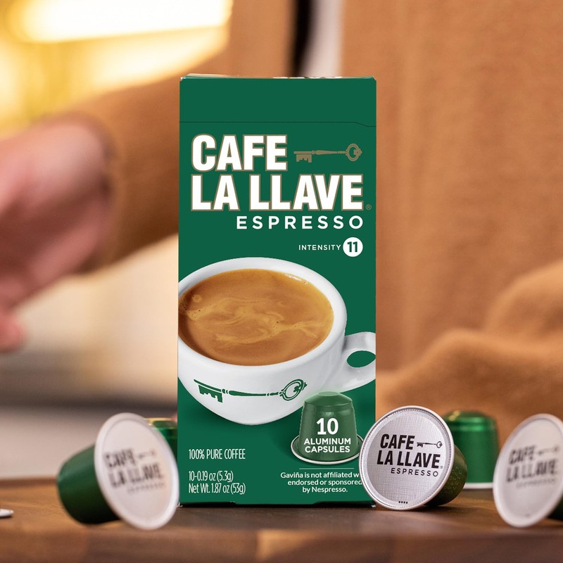 Cafe La Llave Decaf Latin Style Espresso Pods, Dark Roast,
