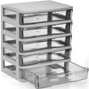 DEAYOU 5 Drawer Desktop Storage Bin Unit, Small Plastic Organizer,