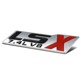 Auto Dynasty Metal Emblem Decal Logo Trim Badge 7.4L LSX V8 (Black & Red)
