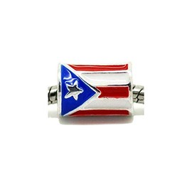 Puerto Rican Flag Spacer Bead Puerto Rico Charm for European Bracelet - Charm Crazy