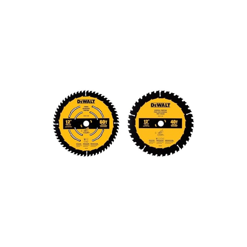 DEWALT Miter Saw Blade Combo Pack, 12” Blades, 40 Tooth