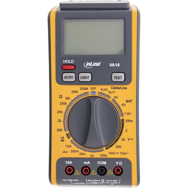 InLine 43115 Multimeter 3-in-1, mit RJ45 / RJ11 Kabeltester und