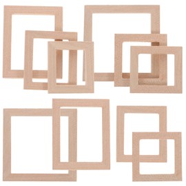 VOSAREA 10pcs Dollhouse Photo Frames Solid Wood Frames Wooden Dollhouse Furniture Mini House Decoration Simulation Picture Frame Micro Landscape Picture Frames for Doll House Furniture Accessories
