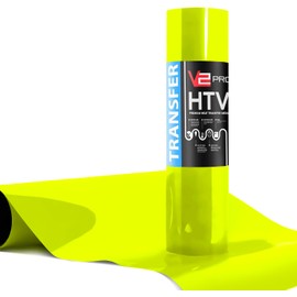 V2 Pro Heat Transfer Vinyl Film HTV Roll (Fluorescent Yellow, 12 Inch x 60 Inch)