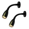 THALASSA 2-Pack 12V Flexible Gooseneck Light Black RV Reading Light