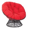 OSP Home Furnishings Papasan Chair with 360-degree Swivel, Red cushion
