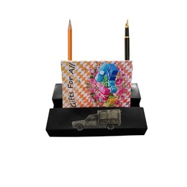 404 Pick Up ref175 BLACK desk office tidy stores business cards pens pencil holder paper weight