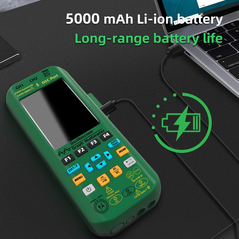 BSIDE Dual Channel Oscilloscope Multimeter 50MHz Bandwidth Handheld oscilloscope 3.98''