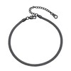 GOLDCHIC JEWELRY Black Herringbone Ankle Bracelets for Women, Stainless Steel