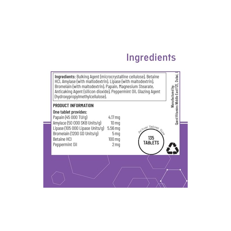 Quest Vitamins Enzymes Digest Digestive Aid Tablets 100g