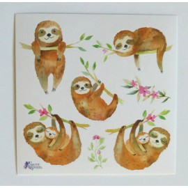 Violette Stickers - SLOTHS - 4x4 Square Sheet of Stickers #K53