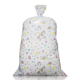 Ymsone Unicorn Gift Bag Extra Large - Unicorn Theme Girl Birthday Bag Jumbo - Oversized Plastic Bag for Big Present - Huge Wrapping for Giant Gifts (1)