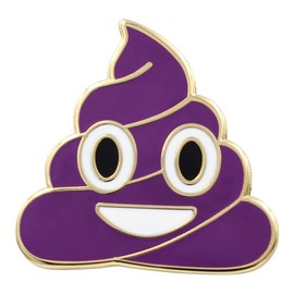 Poop Emoji Pin Series by Real Sic - Emoji Poop Enamel Pins - Glittery Pink Poop Emoji Kawaii Pin (Purple Without Glitter)