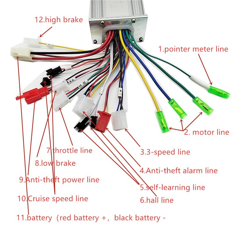yuandai 36V-48V 350W driver de motor CC sin escobillas para