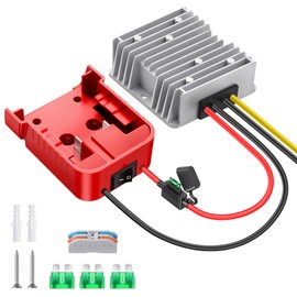 18V to 12V Step Down Converter for Milwaukee M18 Battery, DC Voltage Reducer Transformer 12V 20A 240W Buck Converter Power Wheel Battery Adapter with Over Discharge Protection, Switch and Fuse