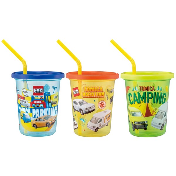 Skater SIH3ST-A Tumbler with Straw, 3 Pieces, 11.8 fl oz (320 ml), Tomica 24, Made in Japan