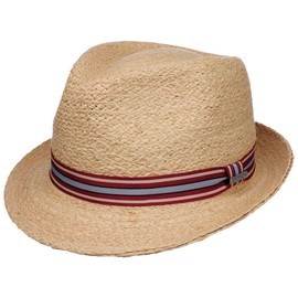 Stetson Terlaco Trilby Raffia Hat - Natural Coloured Hat Made of 100% Straw - Classic Straw Trilby with UV Protection 40 - For Men and Women - Spring/Summer, natural, M