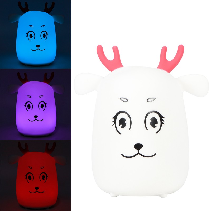 Innovative Cute Deer shaped Silicone Night Light USB Rechargeable Pat