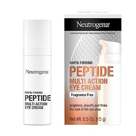 Neutrogena, Rapid Firming Peptide Multi Action Depuffing Brightening Eye Cream. Crema reafirmante, hidratante, sin fragancia, para reducir visiblemente líneas finas e hinchazón, 0.5 onzas líquidas.