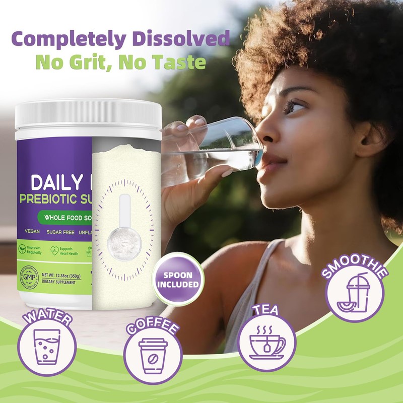 Daily Fiber Supplement - Soluble Prebiotic Fiber Powder for Gut