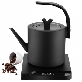 Tuehakny 1.0L Gooseneck Electric Kettle, 304 Stainless Steel, Auto Shut-Off, 800W, Matte Black