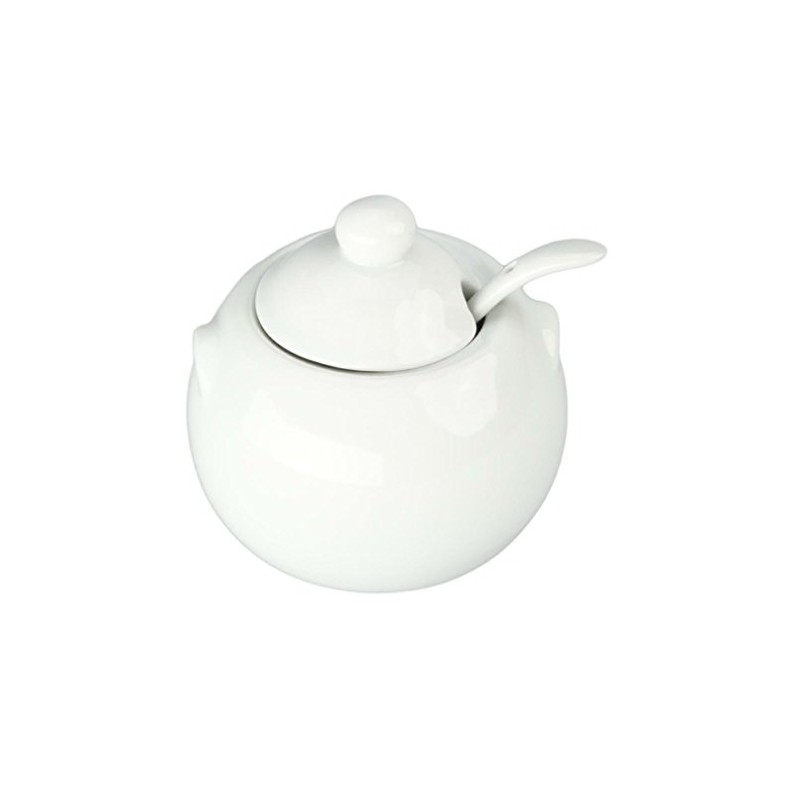 Bia Cordon Bleu White Porcelain Sugar Bowl With Cover and