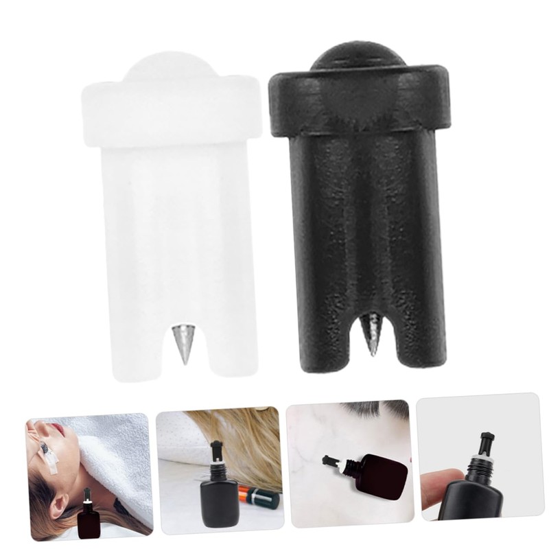 FRCOLOR 60pcs Eyelash Glue Bottle Needles Blocking Nozzle Tips for
